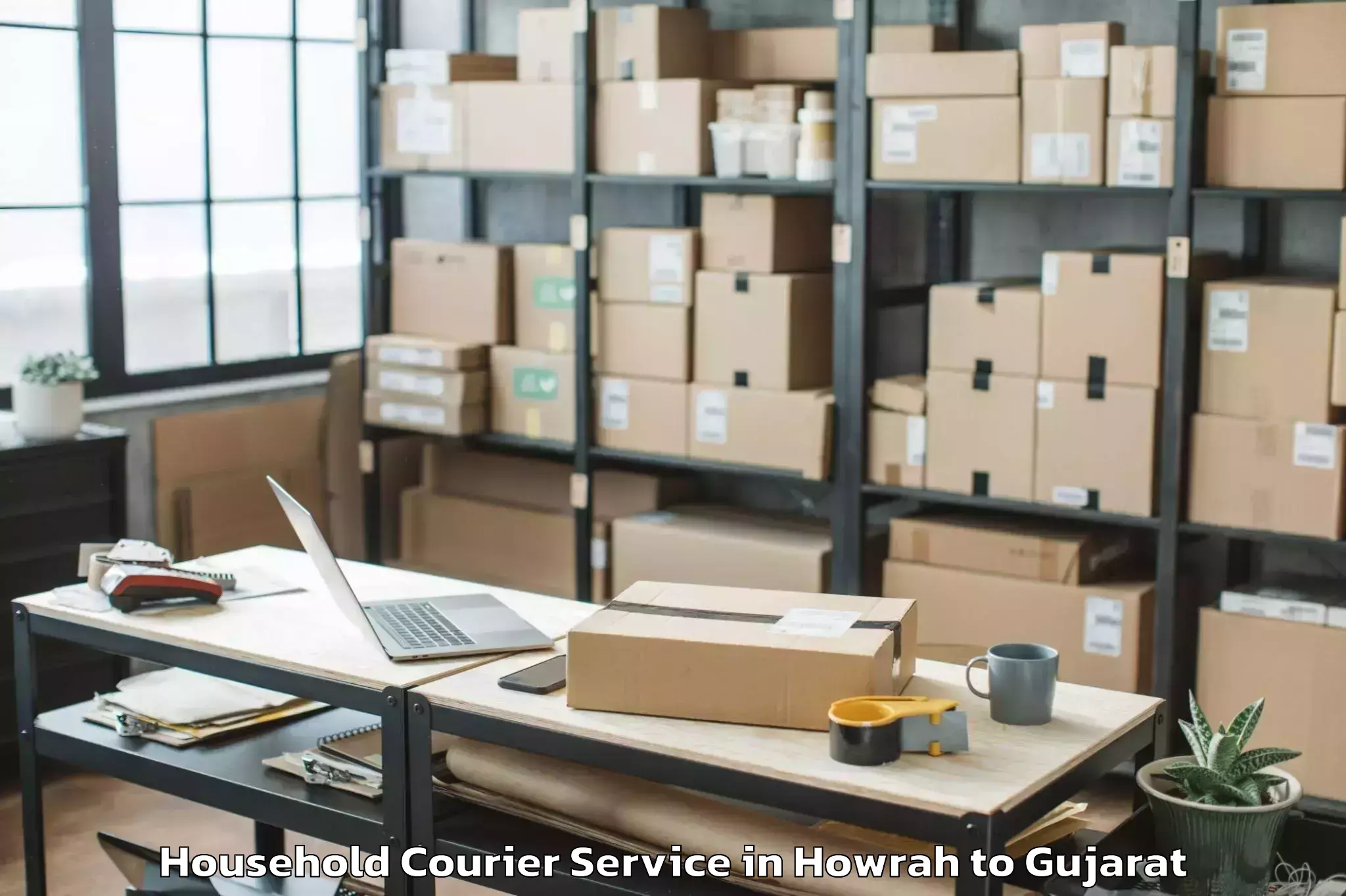 Book Your Howrah to Balasinor Household Courier Today